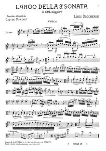Partition 2nd mouvement (Largo) - partition de viole de gambe, violoncelle Sonata en G Major, G.5