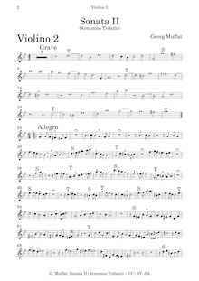 Partition violon 2, Armonico tributo, Cioè Sonate di camera commodissime a pocchi, o a molti stromenti...