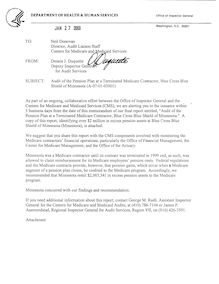 Audit of the Pension Plan at a Terminated Medicare Contractor, Blue Cross Blue Shield of Minnesota, A-07-01-03001