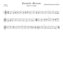 Partition viole de gambe aigue, Banchetto Musicale, Schein, Johann Hermann par Johann Hermann Schein