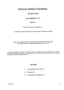 Allemand LV2 2000 Littéraire Baccalauréat général