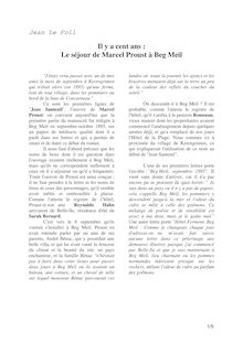 Il y a cent ans : Le séjour de Marcel Proust à Beg Meil