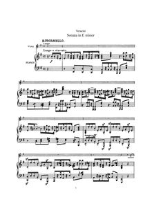 Partition de piano; en option partition de viole de gambe, 12 Sonate accademiche, Op.2