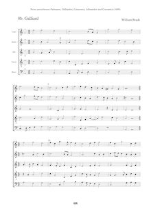 Partition Score Galliard, Newe ausserlesene Paduanen, Galliarden, Cantzonen, Allmand und Couranten par William Brade