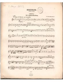 Partition cor 1 en E, Serenade No.3 en A major, A major, Jadassohn, Salomon