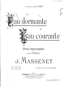 Partition complète, Deux impromptus pour piano, Massenet, Jules