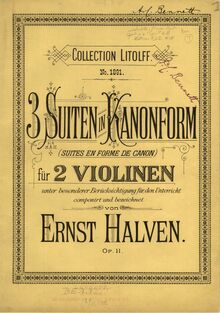 Partition couverture couleur, 3  en Canonic Form pour 2 violons