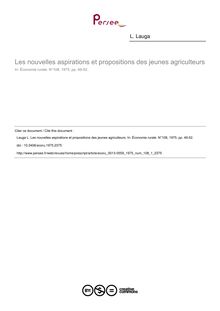 Les nouvelles aspirations et propositions des jeunes agriculteurs - article ; n°1 ; vol.108, pg 49-52
