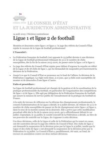 Le juge des référés du Conseil d’État rejette le recours de la Ligue de football professionnel