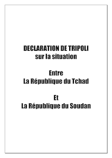 Declaration de tripoli sur la situation entre la république du