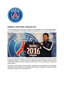 PSG : Maxwell prolongé jusqu en 2016