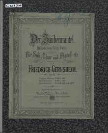 Partition complète, Der Zaubermantel, Ballade, Gernsheim, Friedrich