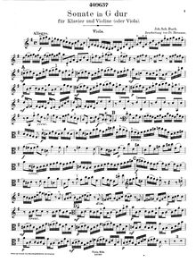 Partition Sonata No.6 en G major, BWV 1019 (partition de viole de gambe), 6 violon sonates