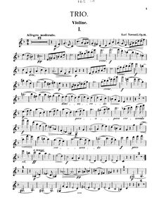 Partition violon, Piano Trio No.2, Op.11, F major, Navrátil, Karel