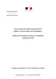 Discours de Francois FILLON, Premier Ministre - 01 06 Discours au ...