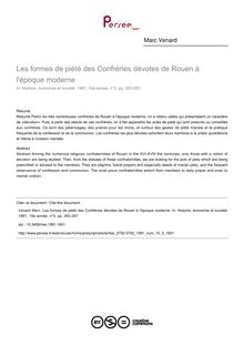 Les formes de piété des Confréries dévotes de Rouen à l époque moderne - article ; n°3 ; vol.10, pg 283-297