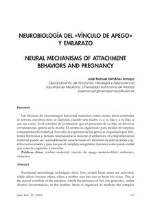 Neurobiología del «Vínculo de Apego» y Embarazo (Neural Mechanisms of Attachment Behaviors and Pregnancy)
