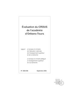 Evaluation du CROUS de l académie d Orléans-Tours