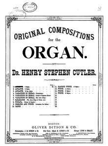 Partition No., Andante en C major, 20 Compositions pour orgue, Cutler, Henry Stephen
