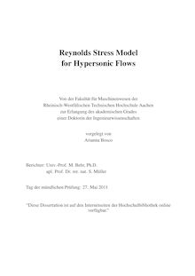 Reynolds stress model for hypersonic flows [Elektronische Ressource] / Arianna Bosco