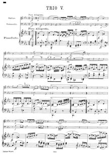 Partition de piano, 3 Piano Trios, Hob.XV:27-29, Trois Sonatas pour Piano avec accompagnment de Violon et Violoncelle, No.87