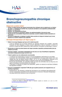 Bronchopneumopathie chronique obstructive (BPCO) - Parcours de soins - Points critiques parcours de soins BPCO
