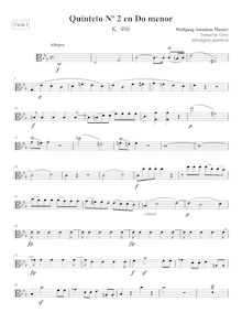 Partition viole de gambe I, corde quintette No.2, C minor, Mozart, Wolfgang Amadeus par Wolfgang Amadeus Mozart