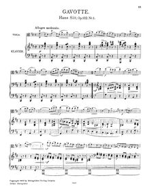 Partition de piano et partition de viole de gambe, Gavotte et Mazurka