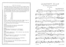 Partition parties complètes, corde quatuor, A minor, Protheroe, Daniel