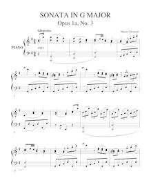 Partition Sonata No.3 en G Major, Five Piano sonates, Op.1bis, Clementi, Muzio