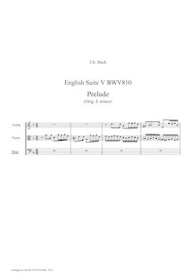 Partition , partie 3: viole de basse, 6 anglais , Bach, Johann Sebastian