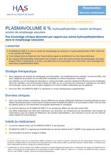 PLASMAVOLUME - Synthèse d avis PLASMAVOLUME - CT6338