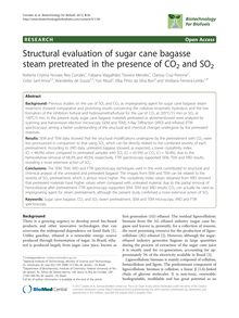 Structural evaluation of sugar cane bagasse steam pretreated in the presence of CO2 and SO2