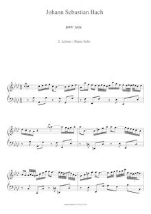 Partition , Arioso, clavecin Concerto No.5, F minor, Bach, Johann Sebastian