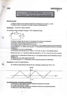 UTBM 2001 ps12 mesures et electricite tronc commun semestre 2 final