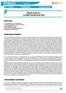 Fiche de révision BAC Français - Fiche de lecture : La Bête Humaine de Zola