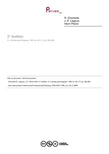 Audition - compte-rendu ; n°2 ; vol.56, pg 482-488