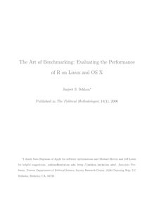The Art of Benchmarking: Evaluating the Performance of R on ...