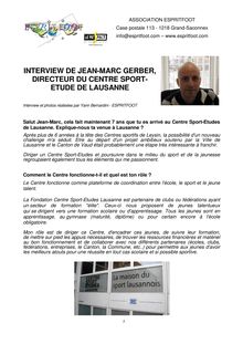 INTERVIEW DE JEAN-MARC GERBER, DIRECTEUR DU CENTRE ...
