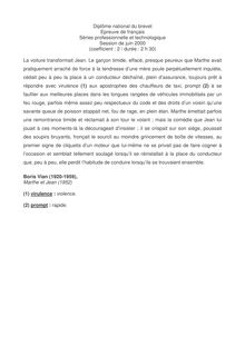 Français 2000 Brevet (filière technologique)