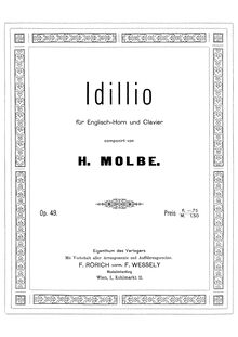 Partition de piano, Idillio pour anglais cor et Piano, Op.49