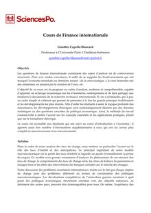 Cours de Finance internationale