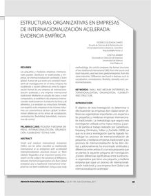 ESTRUCTURAS ORGANIZATIVAS EN EMPRESAS DE INTERNACIONALIZACIÓN ACELERADA: EVIDENCIA EMPÍRICA