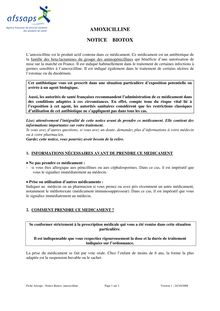 Notices Biotox des médicaments - Amoxicilline 24/10/2008