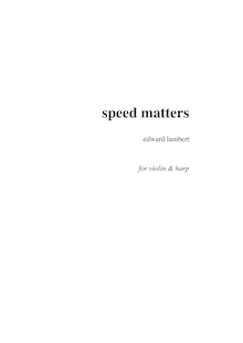 Partition harpe Score, Speed Matters, Lambert, Edward