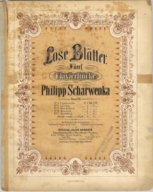 Partition couverture couleur, Lose Blätter, Op.63, Scharwenka, Philipp