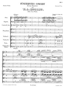 Partition , Allegro, Piano Concerto No.15, B♭ major, Mozart, Wolfgang Amadeus