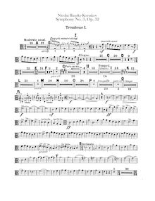 Partition Trombone 1, 2, 3, Tuba, Symphony No.3, Rimsky-Korsakov, Nikolay