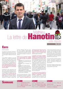 La lettre de Mathieu Hanotin - mai 2013