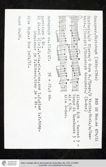 Partition complète et parties, Sinfonia en D major, GWV 540